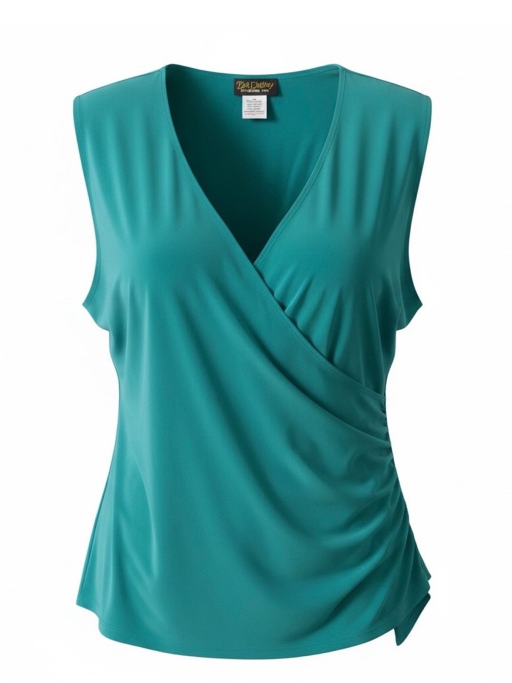 1990's Vintage Bob Mackie Wearable Art Teal Surplice Top Size 3X